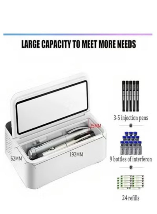 Medical-grade insulin cooler - a portable, battery-powered travel refrigerator (2-8°C), a smart cooler box designed specifically for pharmaceutical supplies (including batteries and a carrying bag). - Image 4