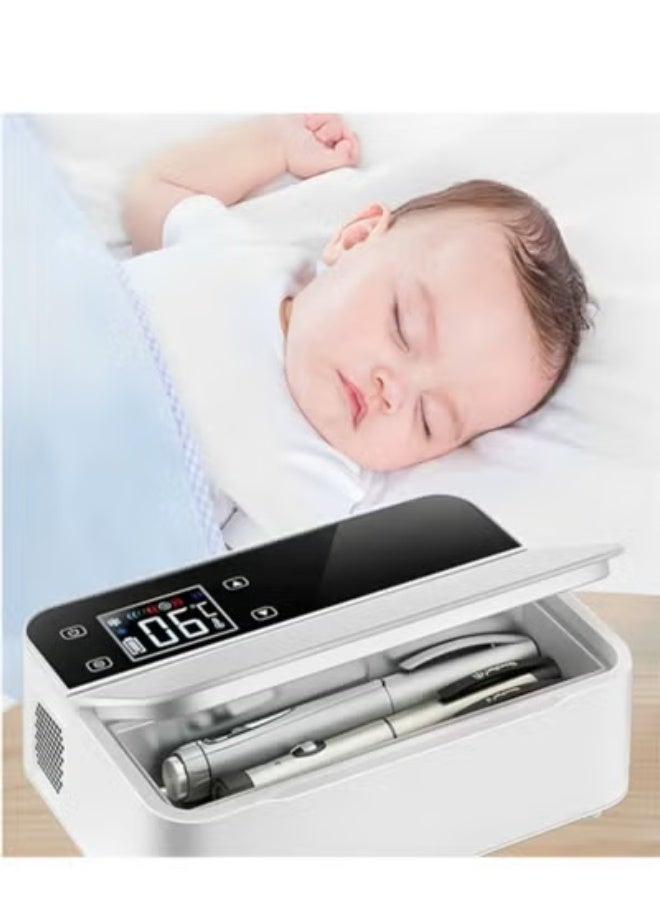 Medical-grade insulin cooler - a portable, battery-powered travel refrigerator (2-8°C), a smart cooler box designed specifically for pharmaceutical supplies (including batteries and a carrying bag). - Image 3