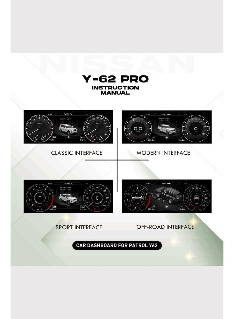 Nissan Armada/control/Infiniti Y62 Pro OX80 and OX5 speedometer upgraded digital dashboard display, 12.3-inch high-definition screen 1920 * 720, quick start in 2 seconds, plug and play, lossless installation, OTA upgrade - Image 4