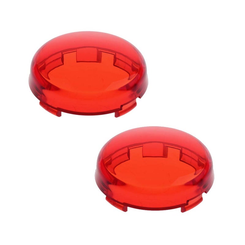 NTHREEAUTO Bullet Rear Turn Signal Light Lens Red Cover Compatible with Harley Dyna Street Glide Road King - Image 1