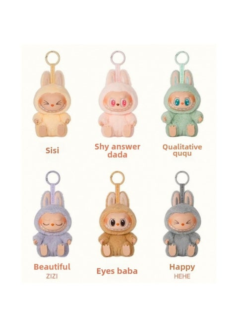 Bubble Mart Labubu Generation II Heart Macaron Vinyl Face Blind Box Plush Doll Toy Ornaments-Specifications:Second Generation [six Non-repeating]-Color:High Quality