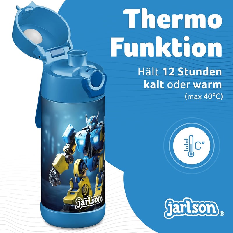 Jarlson جارلسون - قارورة م��اه أطفال مالي الفولاذية المقاومة للصدأ - قارورة معزولة للأطفال - قوارير خالية من BPA - للمدرسة والرياضة ورياض الأطفال - 350 مل - Image 3