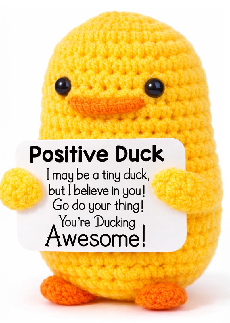 MBL Birthday Graduation Gifts for Girls Motivational Cheer Positive Inspirational Stress Relief Small Funny Cute Crochet Duck Grad Gift for College Students Teen Kids Her Him Friend Coworker Women - Image 4