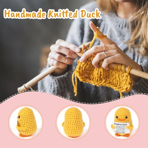 MBL Birthday Graduation Gifts for Girls Motivational Cheer Positive Inspirational Stress Relief Small Funny Cute Crochet Duck Grad Gift for College Students Teen Kids Her Him Friend Coworker Women - Image 5