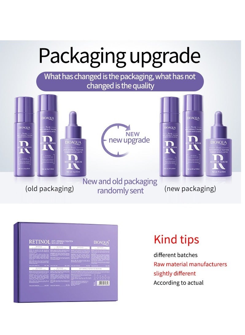 BIOAOUA Retinol skin care six-piece set / anti-wrinkle and firming skin care set The set includes retinol anti-wrinkle and firming cream / toner / eye cream / essence / anti-wrinkle and firming lotion / cleanser / hydrating, nourishing, repairing, plumping and anti-wrinkle, fading fine lines, improving roughness, smoothing skin, whitening and brightening skin tone, making skin smooth, firm, plump and youthful - Image 3