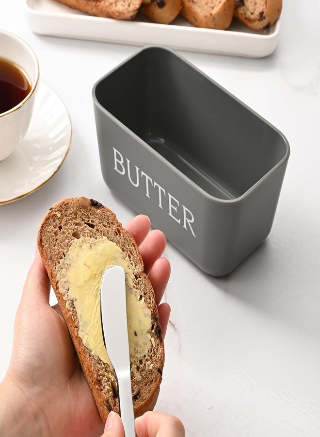 Dehov Plastic Large Butter Dish With Lid,Food Grade PP Butter Keeper With Cover,Grey Butter Container For Kitchen Refrigerator Countertop - Image 5