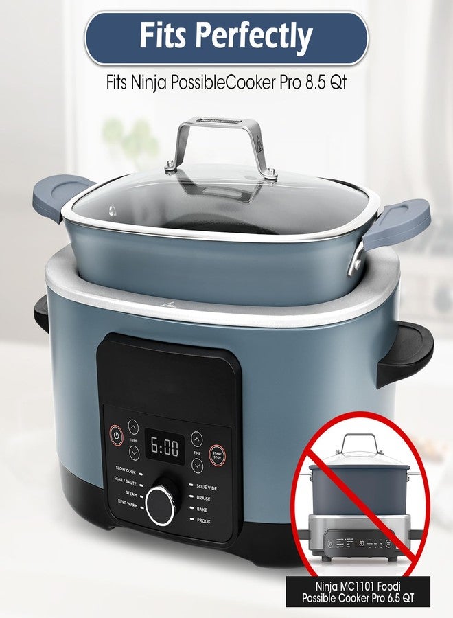 أويرلايز غطاء مقبض سيليكون لقدر الطهي البطيء Ninja Crockpot، غطاء مقبض سيليكون لقدر الطهي البطيء Ninja Foodi Possiblecooker Pro، كم، حامل، قفاز، قبضة، ملحقات مطبخ، مقاوم للحرارة، لا مزيد من حروق اليد - Image 2