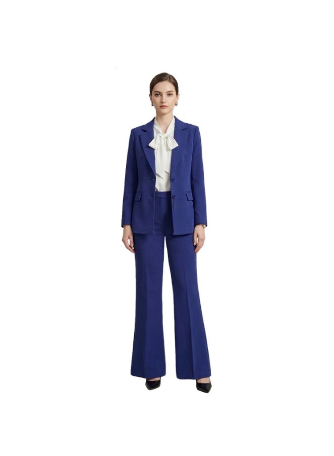 Smoky Egypt Elegant Lady Solid Blazer-Blue - Image 1