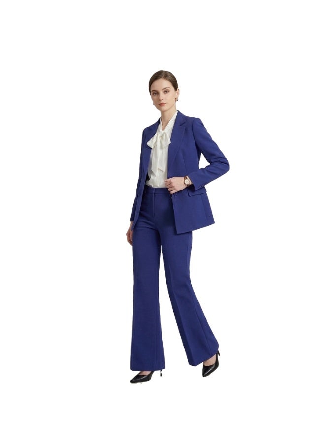 Smoky Egypt Elegant Lady Solid Blazer-Blue - Image 2