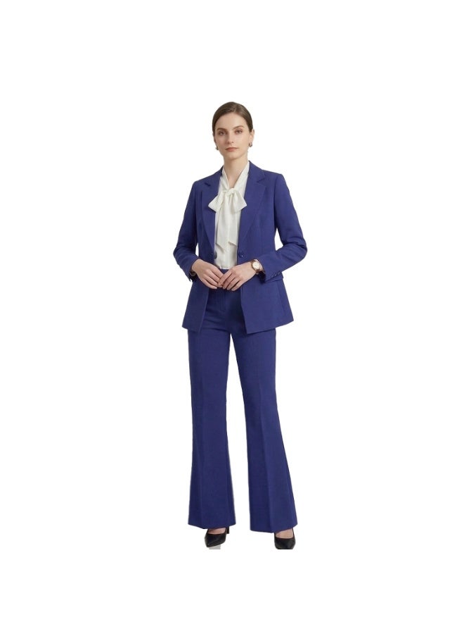 Smoky Egypt Elegant Lady Solid Blazer-Blue - Image 3