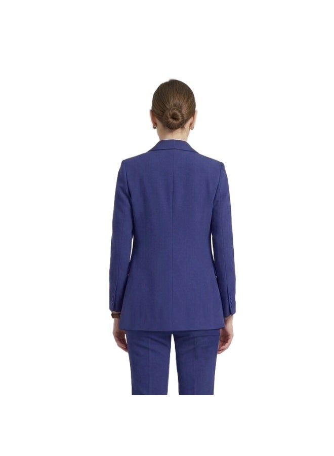Smoky Egypt Elegant Lady Solid Blazer-Blue - Image 4