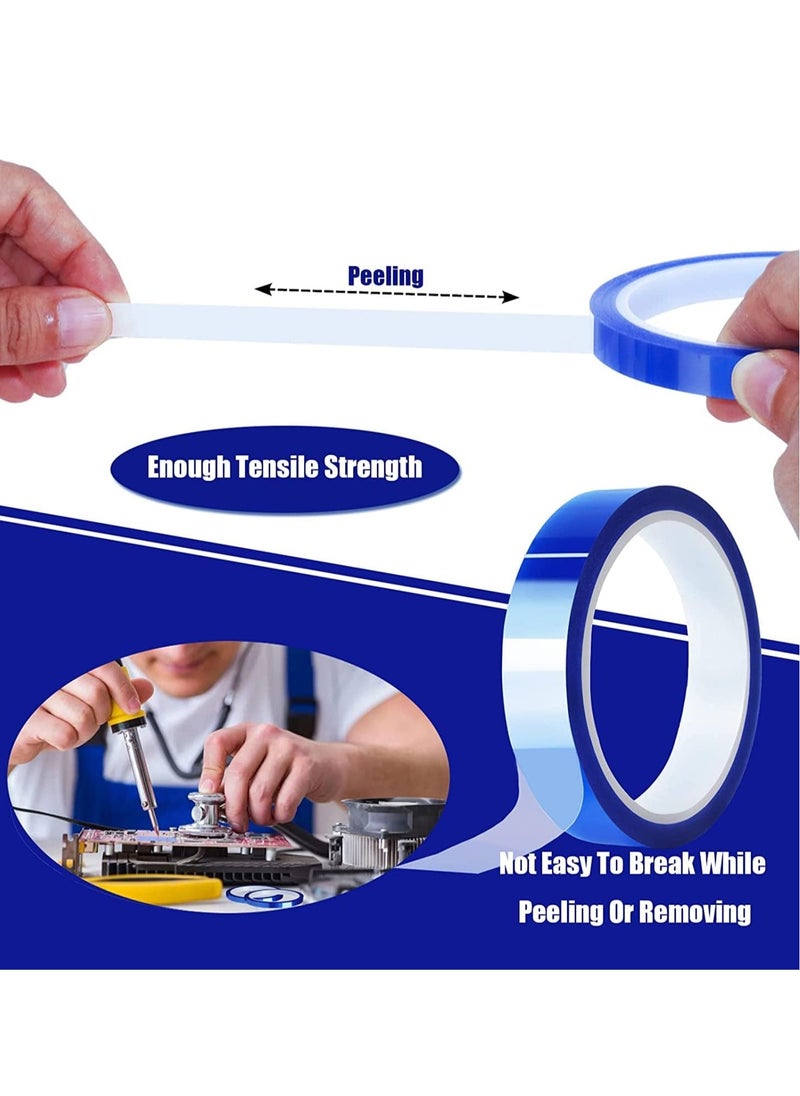 JOGAMS 2 Rolls Blue Heat Tape High Temperature Heat Resistant Tape Heat Transfer Tape for Heat Sublimation Press Vinyl No Residue  - Image 2