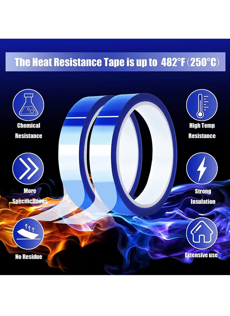 JOGAMS 2 Rolls Blue Heat Tape High Temperature Heat Resistant Tape Heat Transfer Tape for Heat Sublimation Press Vinyl No Residue  - Image 4