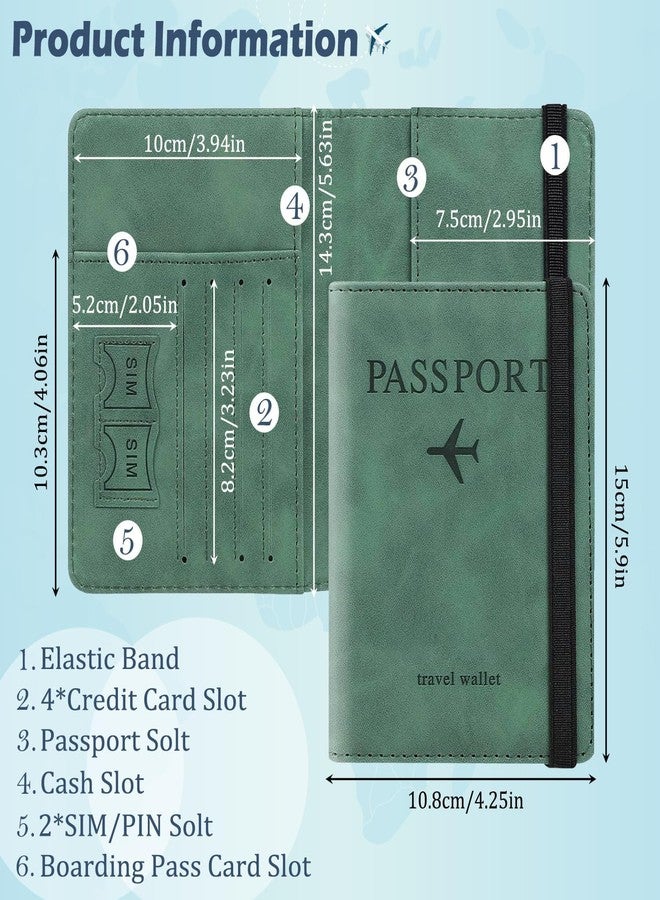 BOLDSTUFF Combo 2 Pcs Passport Holder Passport Cover with Credit Card Slot and BoardingPass Slot Bi-Fold Passport Wallet Case Book Travel Must Have, PU Leather-Combo Unisex (Blue+Green) - Image 2