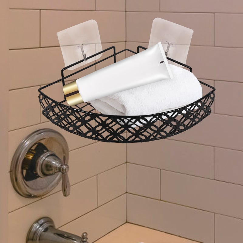 🚽 رفوف لاصقة مثبتة على الحائط بدون حفر لتخزين أدوات الحمام - Image 4