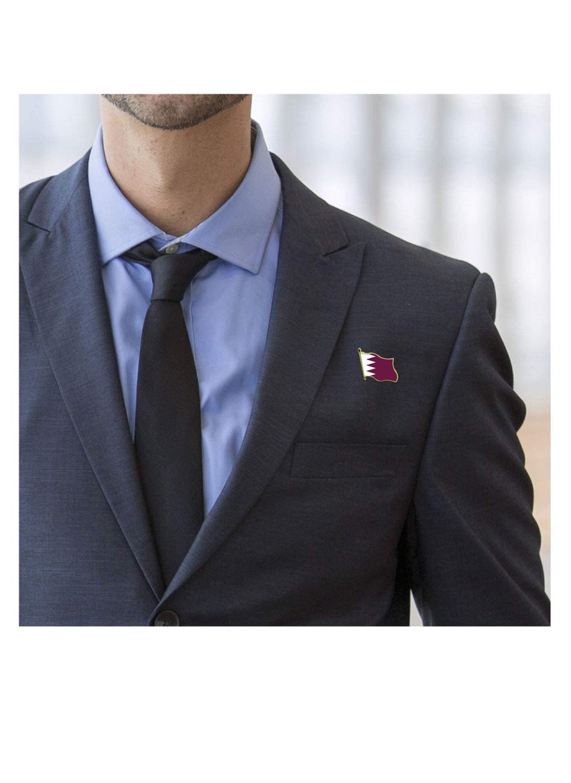 PRINTSHOP4ME - Qatar National Flag Lapel Pins and Brooch Badge to show your patriotism for Qatar (Flag Badge) - Image 1