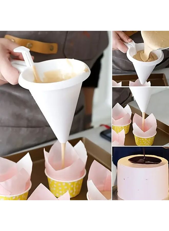 Adjustable Handheld Batter Dispenser With Stand 1pc Heavy Duty Plastic For Pancakes Muffins Cakes - Image 4