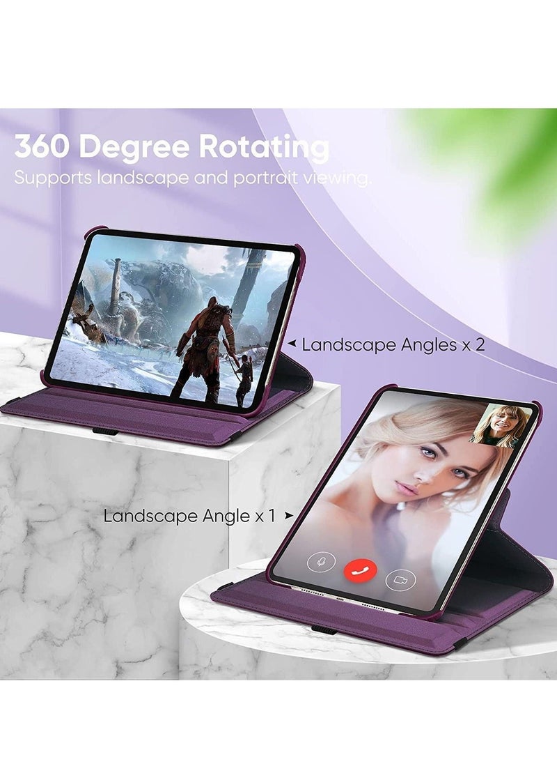 Rotating Case for iPad Mini 6 (6th Generation 8.3 Inch) - 360 Degree Swiveling Stand Protective Back Cover, Auto Wake/Sleep Feature for iPad Mini 6 2021 Model (Purple) - Image 3