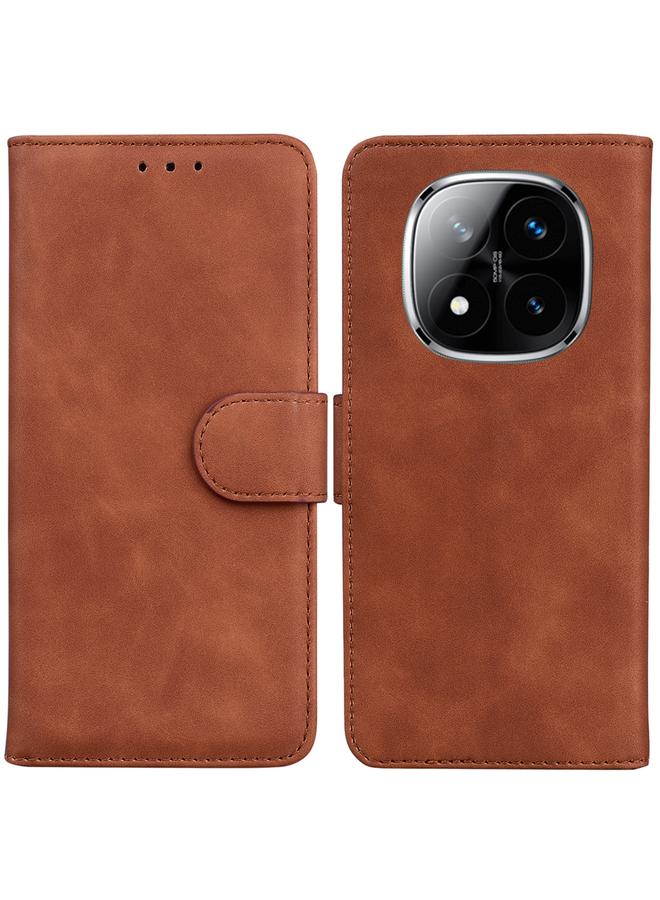 S-TOP Case For Redmi Note 14 Pro / Note 14 Pro+ 5G Skin Feel Pure Color Flip Leather Phone Case - Image 1