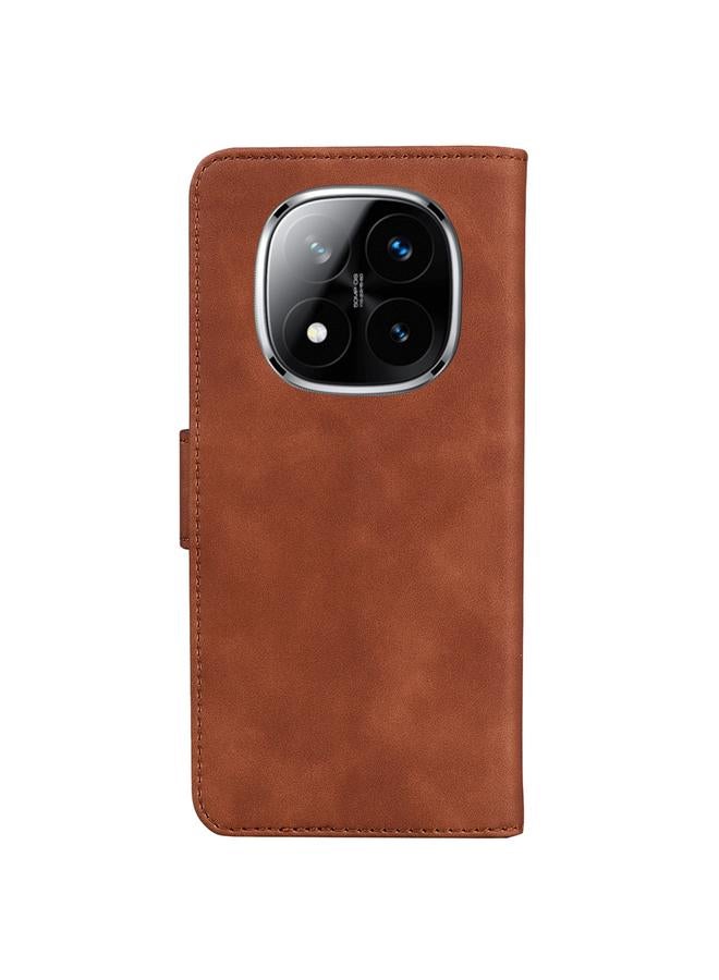 S-TOP Case For Redmi Note 14 Pro / Note 14 Pro+ 5G Skin Feel Pure Color Flip Leather Phone Case - Image 3