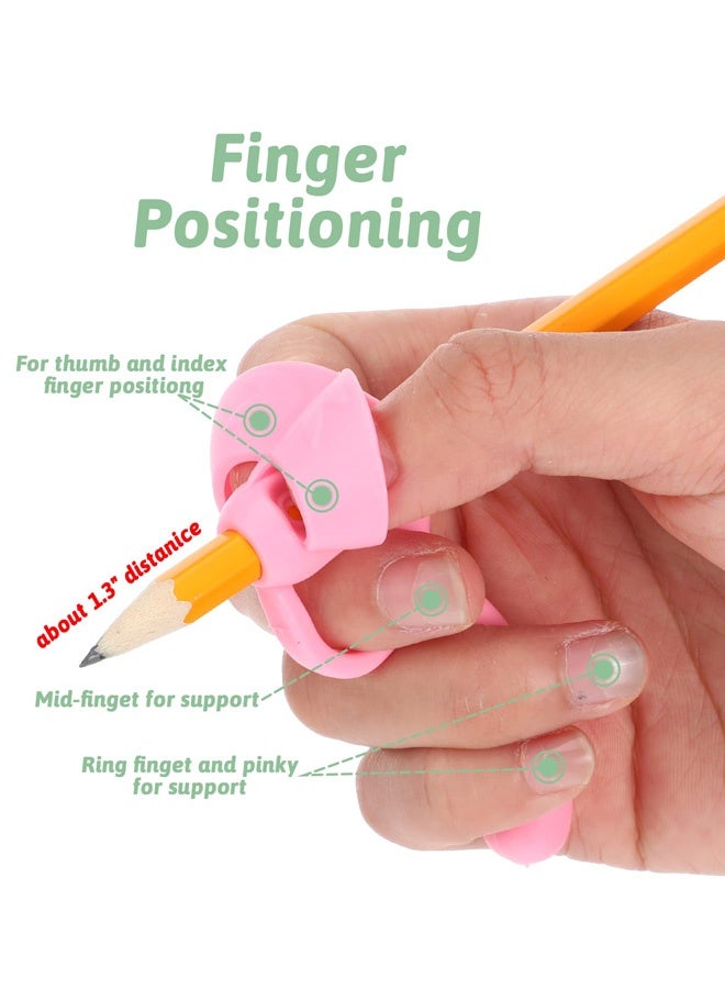 5 قطع من مقابض أقلام الرصاص للأطفال حامل أقلام الرصاص السيليكوني للأصابع للأطفال أدوات مساعدة الكتابة اليدوية، مقابض أقلام رصاص مريحة للمبتدئين تدريب تصحيح الوضع الكتابة - Image 3