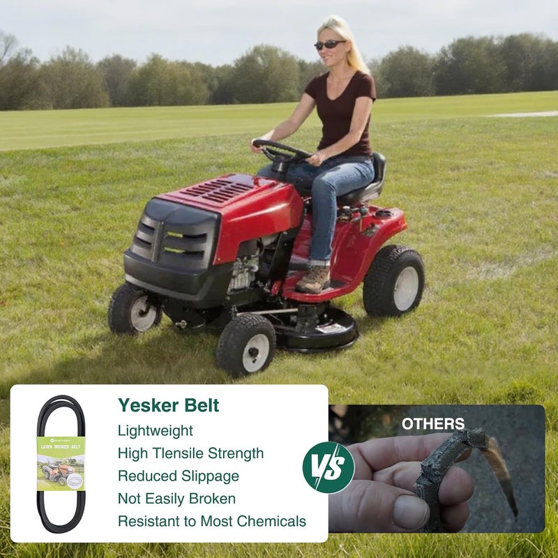 يسكر حزام سطح السفينة Yesker 954-04060C 954-04060B لجزازة العشب Troy Bilt Cub Cadet مقاس 42 بوصة، طول حزام سطح السفينة 96.5 بوصة لجزازات العشب MTD Craftsman John Deere TroyBilt Riding Lawn Tractor Mower بديل عن 954-0467A 754-04060B 754-04060C - Image 5