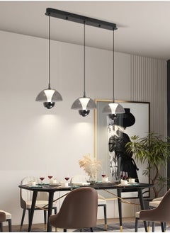 YATAI LIGHTING Modern LED Pendant Light, 45W Dome Shape Adjustable Height Chandelier, Remote Control Dimmable Lighting (3000-6000K), Black Minimalist Design for Dining Room, Kitchen Island, 10-15㎡  - Image 5