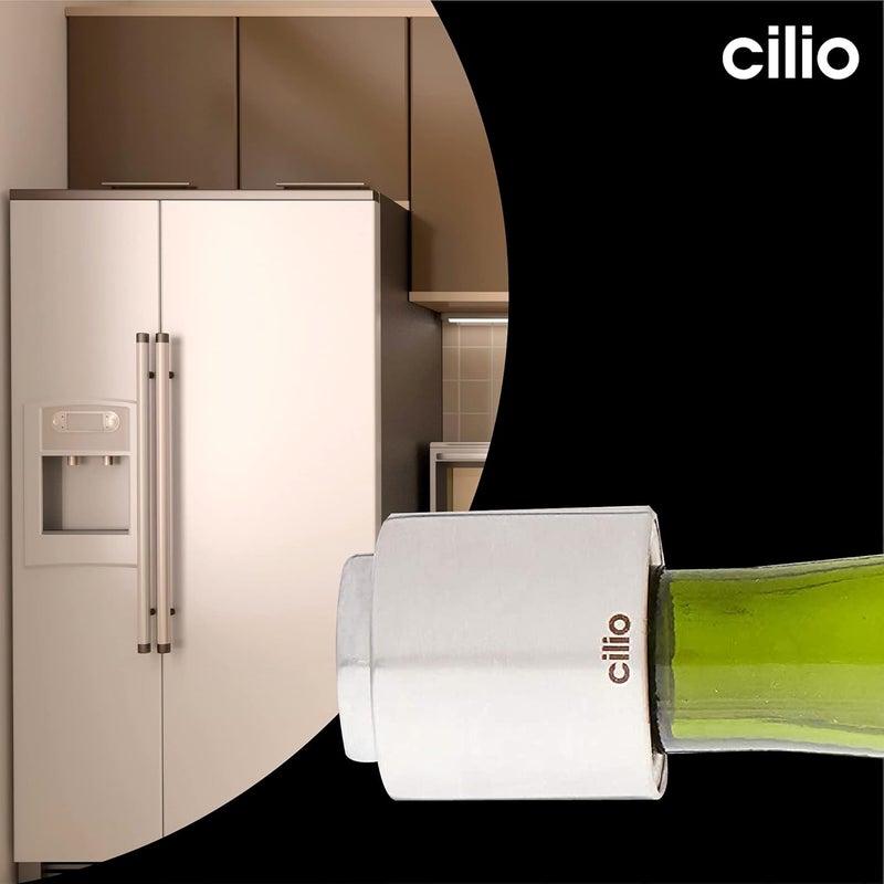 Cilio 18/10 Stainless Steel Wine Sealer - Airtight and Leakproof Wine Bottle Stopper - Image 5