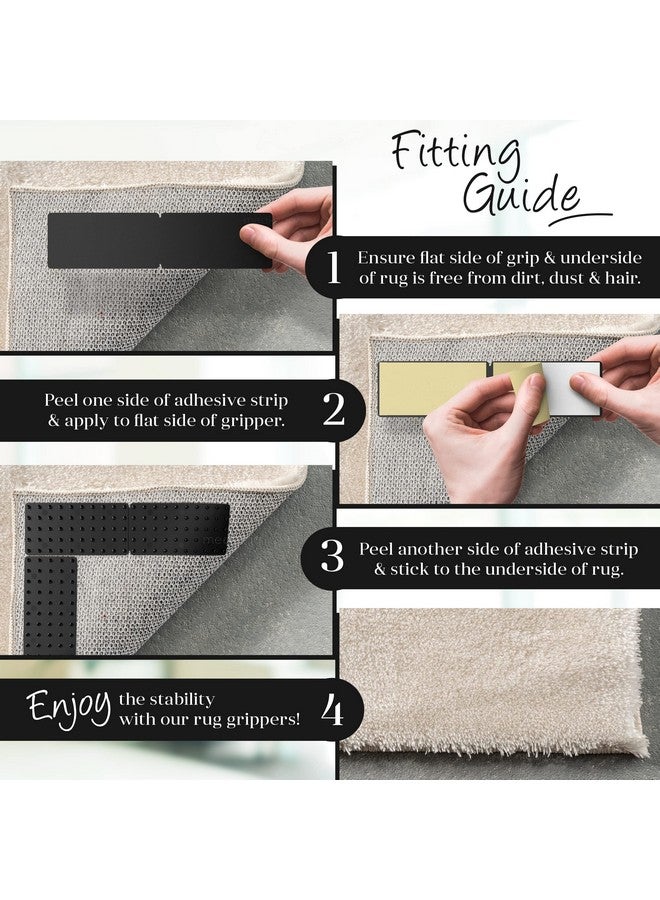 Medipaq Medipaq Greatideas Non-Slip Mat and Rug Grippers - Stop Your Mats and Rugs from Slipping and Sliding! Black 4X Pack  - Image 3