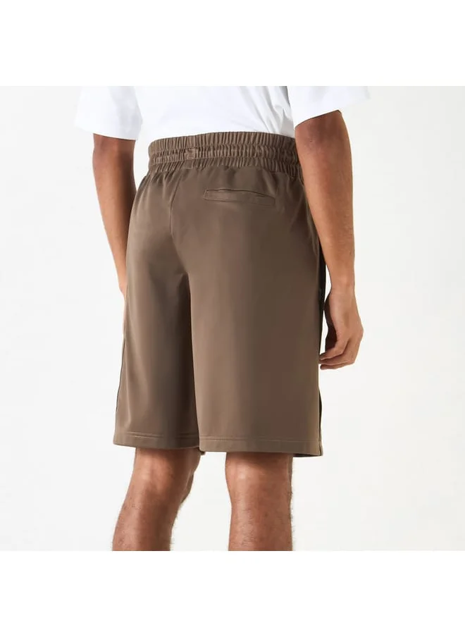 Kappa Kappa Logo Applique Shorts with Drawstring Closure and Button Detail