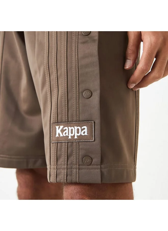 Kappa Kappa Logo Applique Shorts with Drawstring Closure and Button Detail