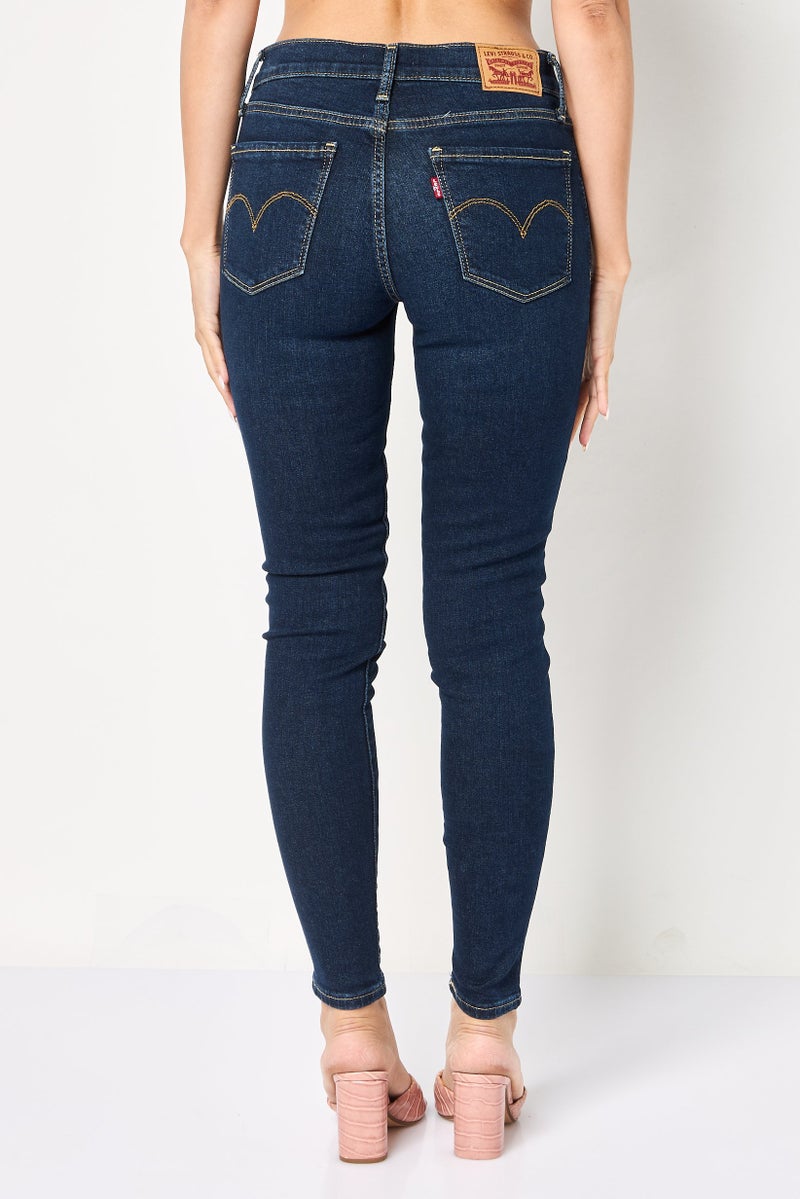 Levi's Women Super Skinny Fit Washed Stretchable Jeans, Indigo - Image 4