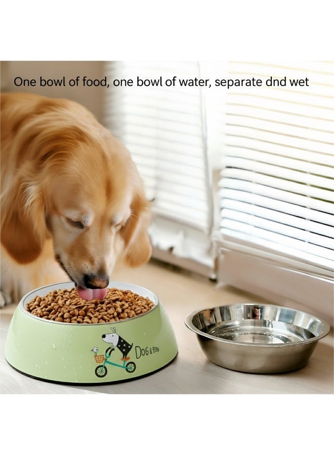 EPET Dog Bowl with Removable Stainless Steel Insert Non-Skid, Tip-Proof Pet Food & Water Dish - Durable Puppy Feeding Bowl for Small Pets- Green - Image 5