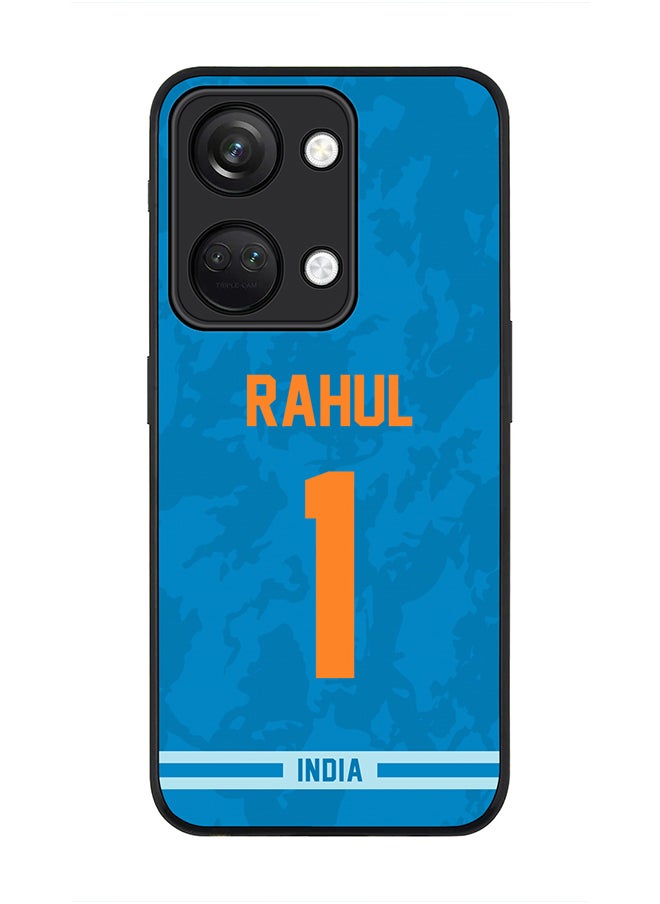 Stylizedd - Cover for ONEPLUS NORD 3 5G / OnePlus Ace 2V Case, Rugged Black Slim fit Protective Phone Cases - Player Name - KL Rahul, Jersey Number- 1 - Image 1