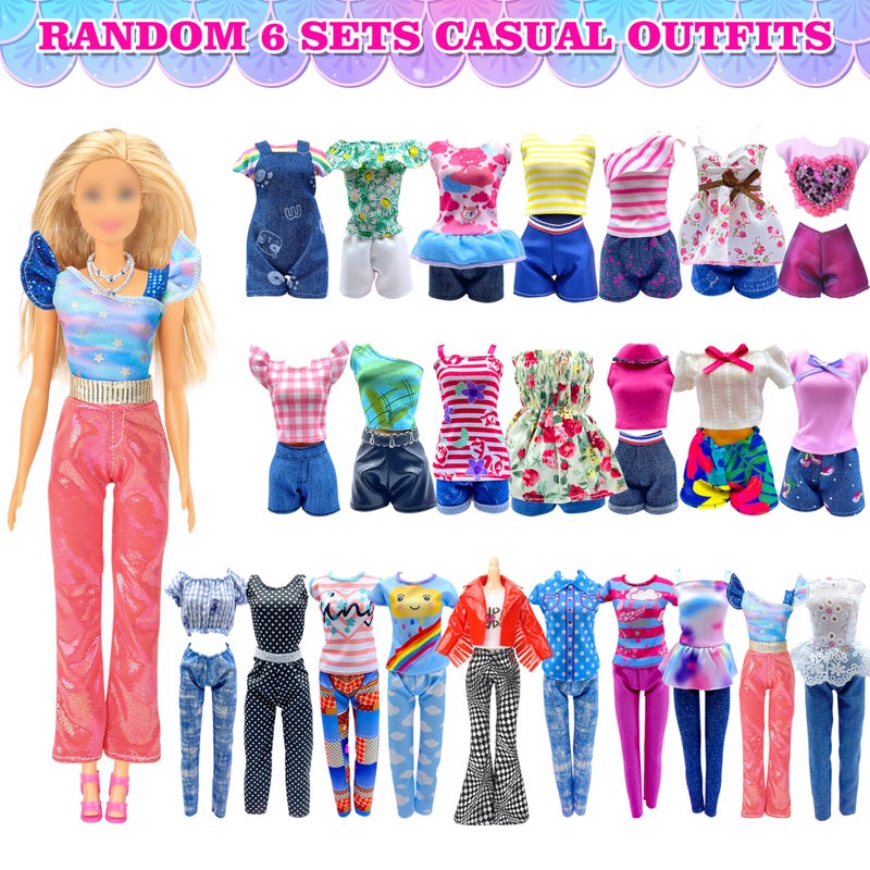 Style Shine Doll Clothes and Accessories Set, Wedding Gowns, Evening Dresses, Fashion Dresses, Casual Outfits Top and Pant, Swimsuit Bikini, Hangers, Shoes and Accessories Toys for Girl Birthday Gift - Image 5