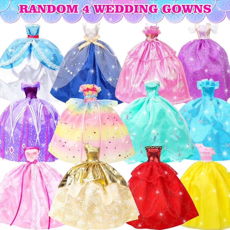 Style Shine Doll Clothes and Accessories Set, Wedding Gowns, Evening Dresses, Fashion Dresses, Casual Outfits Top and Pant, Swimsuit Bikini, Hangers, Shoes and Accessories Toys for Girl Birthday Gift - Image 2