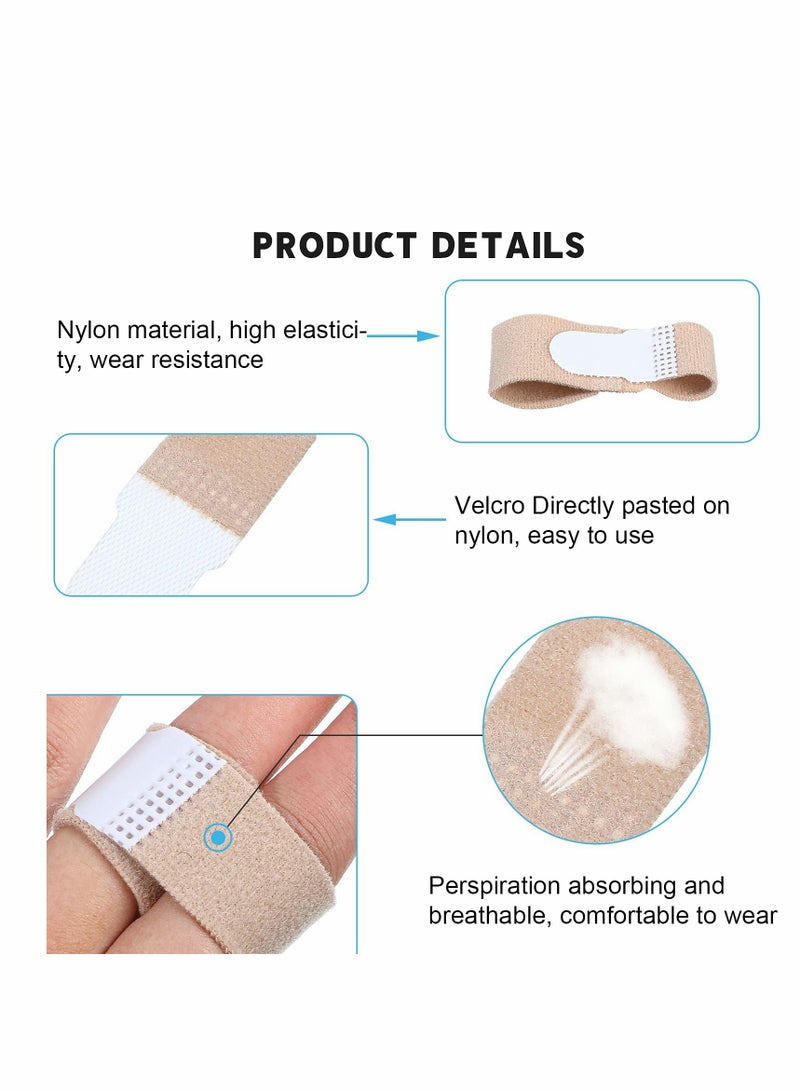 KASTWAVE 16 Pieces Finger Wraps Broken Toe Wraps Finger Splints Tapes Hammer Finger Straightener for Broken, Sprained, Jammed Finger or Jammed, Swollen, Dislocated Joint, 8 Black and 8 Beige - Image 3