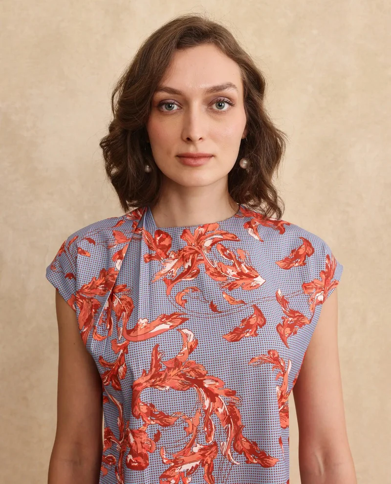 Rareism Women's Printed Drape Top