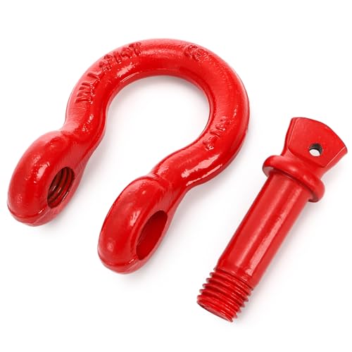 Bekith 3 Pack D Ring Shackles - 3/4" Rugged Unbreakable Heavy Duty Tow Shackle for Strap, Winch, Vehicle Recovery - 28.5 Ton (57,000 Lbs) Maximum Break Strength, Red - Image 4