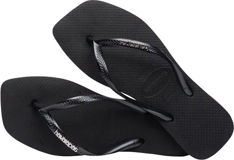 havaianas Square Logo Metallic Flip Flops
