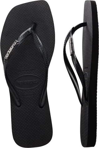 havaianas Square Logo Metallic Flip Flops