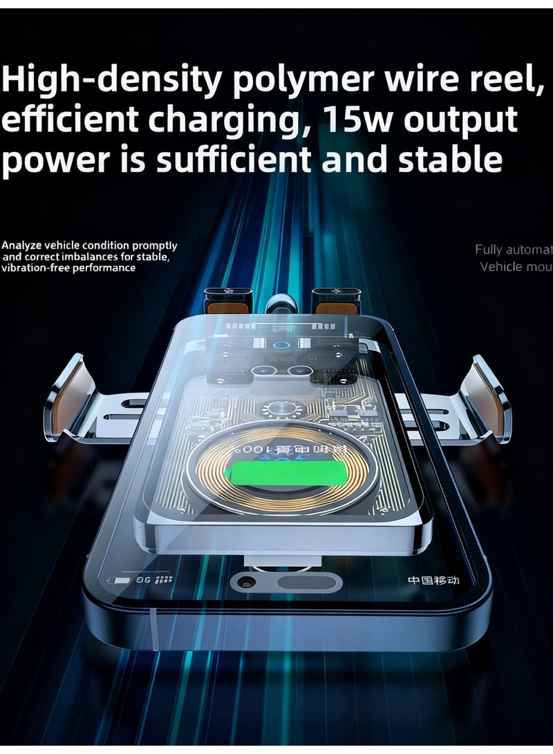 Universal Auto-Sensing Wireless Charging Car Phone Holder - High Stability Air Vent & Dashboard Mount with Fast Charging - Image 3