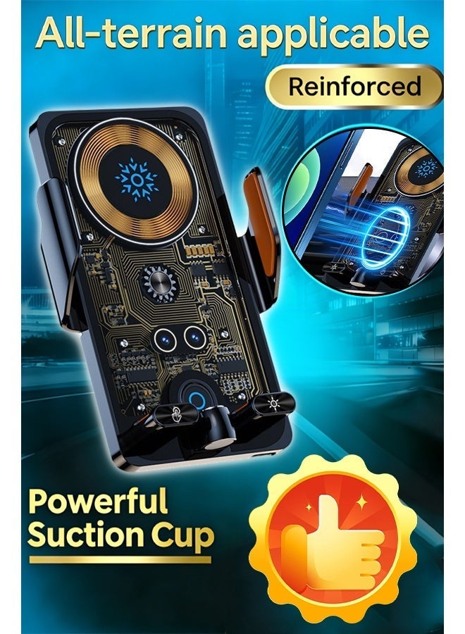 Universal Auto-Sensing Wireless Charging Car Phone Holder - High Stability Air Vent & Dashboard Mount with Fast Charging - Image 1