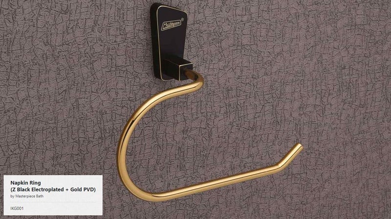 NAVBHARAT HARDWARE STORES Navbharat Masterpiece Towel Ring Napkin Holder Bathroom Towel Holder Brass TowelNapkin Ring IKONIK Black Rosegold Finish 