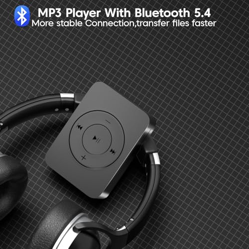 Sounce Bluetooth 128GB MP3 Player Built-in Speaker HiFi Lossless Portable Audio Player for Running Gym Travel Study Expandable 128GB Mini Music Player Screen-Free Digital Media Device Matte Black - Image 3