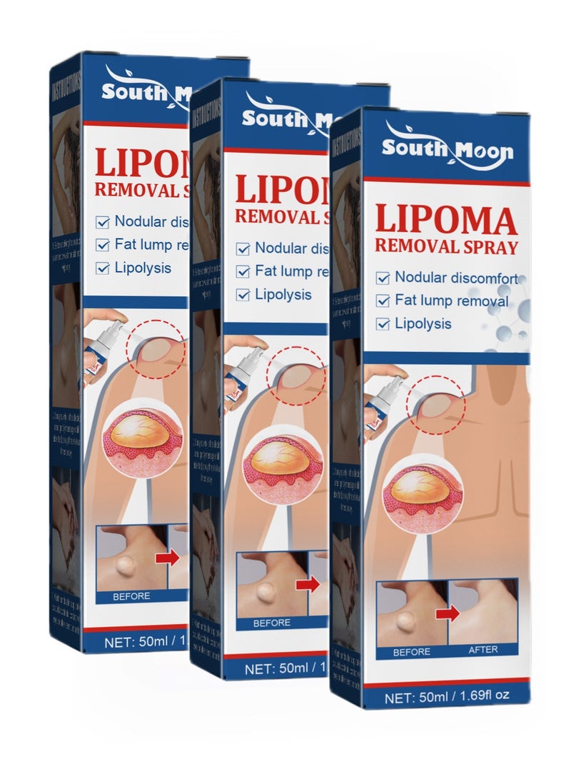 ساوث مون عبوة من 3 بخاخات لإزالة الأورام الشحمية، لتخفيف تكتل الدهون، وإزالة الكتل تحت الجلد 50 مل*3 - Image 1