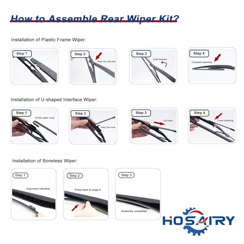 HOSAIRY Rear Windshield Wiper Blade for Ford Escape 2013-2019, for Ford Explorer 2011-2019, for Ford Kuga 13-18, for Lincoln MKX 16-18, for Lincoln MKC 15-19 Rear Wiper Blade, 11 inch (Pack of 1) - Image 5