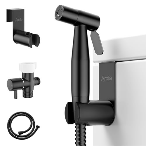 Arofa Black Bidet Sprayer for Toilet, Handheld Jet Sprayer Adjustable Water Pressure Muslim Shower with Bidet Hose, Bidets Faucet for Existing Toilets Cloth Diaper Spray for Baby/Feminine Wash - Image 1