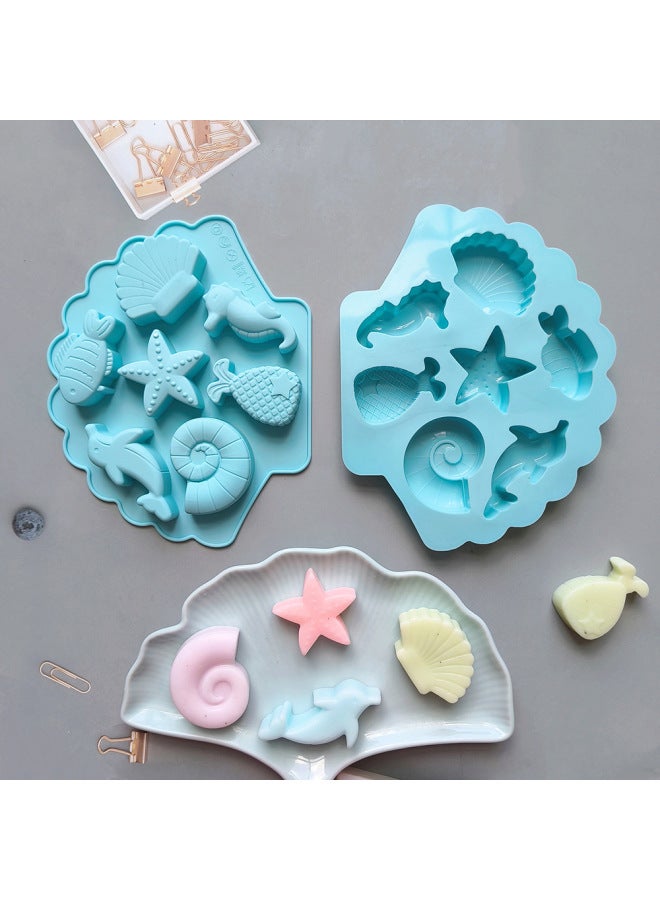 7 Even Marine Life 761 Silicone Mold DIY Ice Cube Homemade Chocolate Soft Candy Cake Baking Cookie Mold-Color:Horse Green  - Image 2