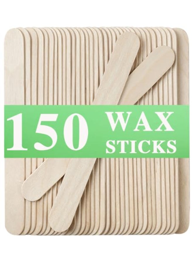 Borogo 150Piece Waxing Sticks for Hair Removal Borogo 6 Premium SplinterFree Wooden Wax Sticks for Waxing Wax Stick for Body and Face Waxing - Image 1